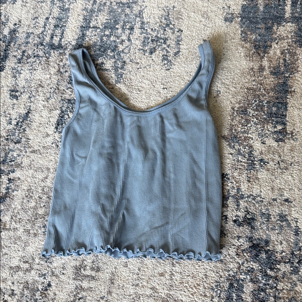 Wildflowers Gray Ribbed Tank Top